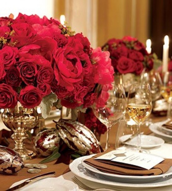 St Valentin bouquet table