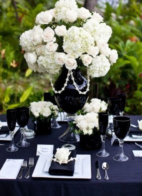 Table mariage noir et blanc