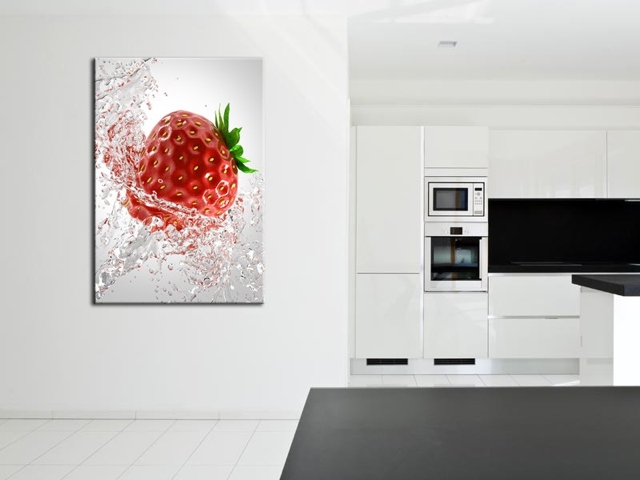Tableau contemporain avec fraise pour la cuisine