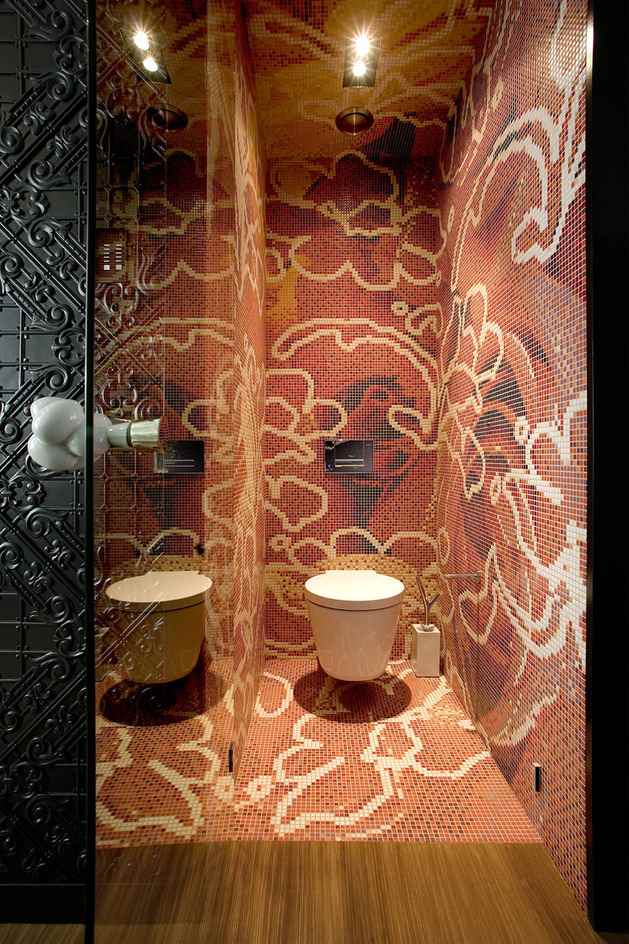 Toilettes textures et motifs residence Amsterdam