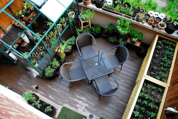 aménager son jardin balcon bacs bois