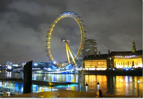 angleterre attraction touriste grande roue london eye nuit