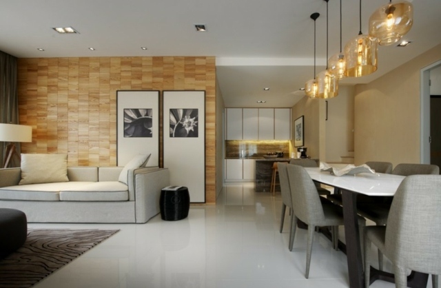 appartement asie interieur luxe bar luminaire bois mur