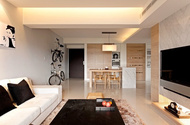 appartement design minimaliste salon cuisine