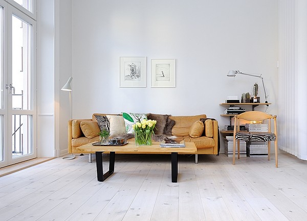 appartement design scandinave blanc marron