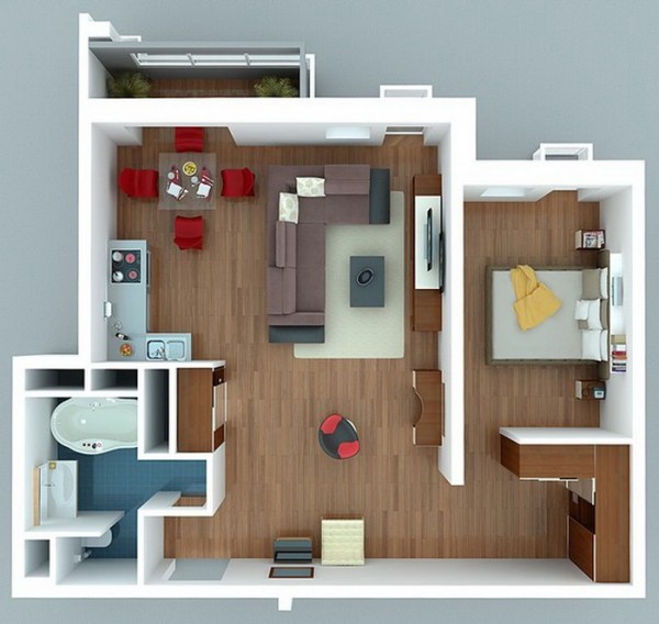 appartement moderne mobilier design bois