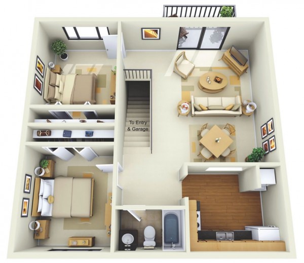 appartement vaste avec accès vers garage privé