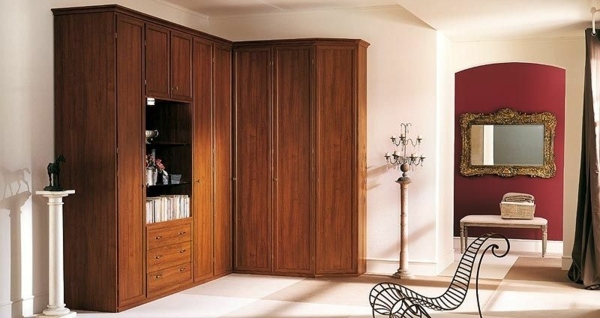 armoire de design angulaire bois