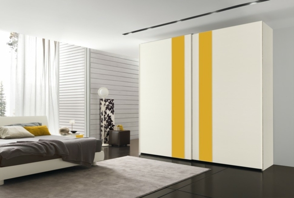 armoire design blanc jaune