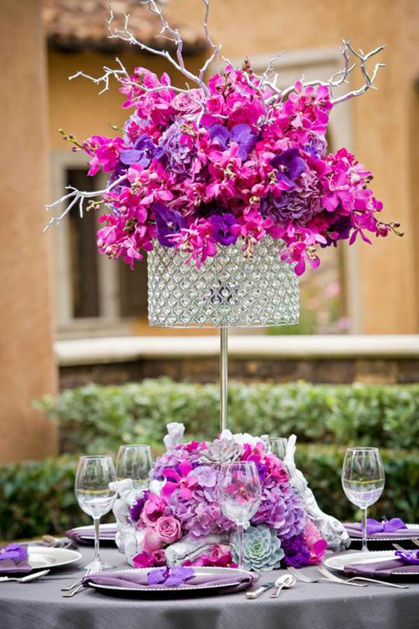 arrangement floral violet rose