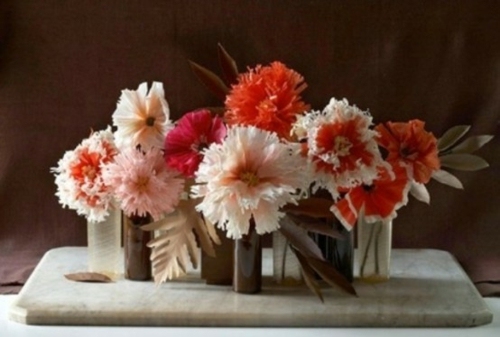 arrangement table fleurs automne