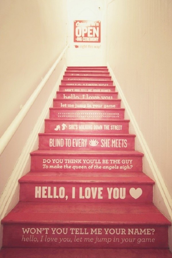 art typographie deco escalier