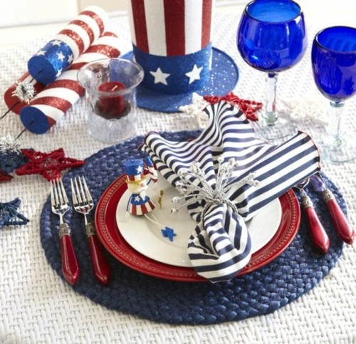 arts table assiette drapeau amerique disposition