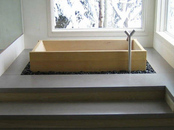 La baignoire Ofuro forme rectangulaire bois