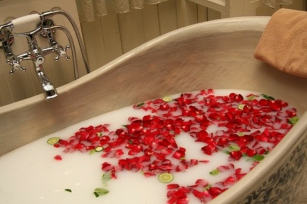 Idée romantique SAint Valentin - baignoire 