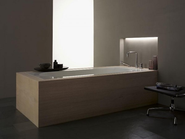 baignoire bois céramique salle de bain accessoires
