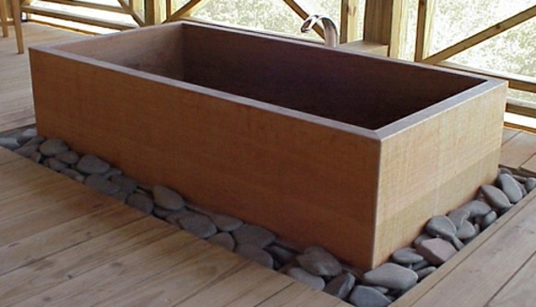 baignoire bois rectangulaire