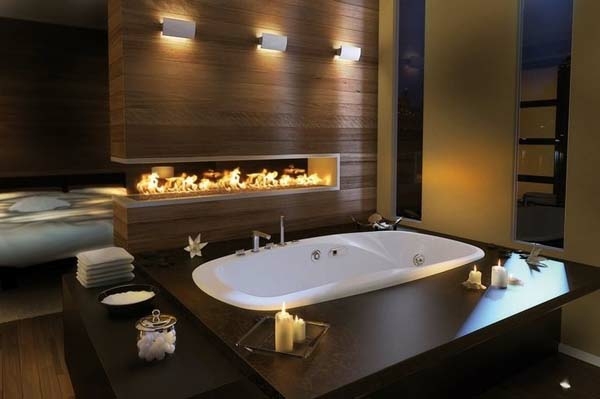 baignoire incorporée ambiance romantique