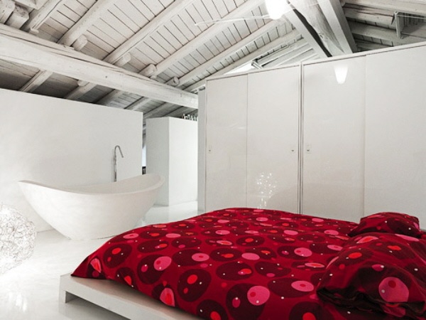 baignoire loft minimaliste chambre stanco