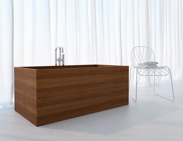 baignoire rectangulaire bois minimaliste