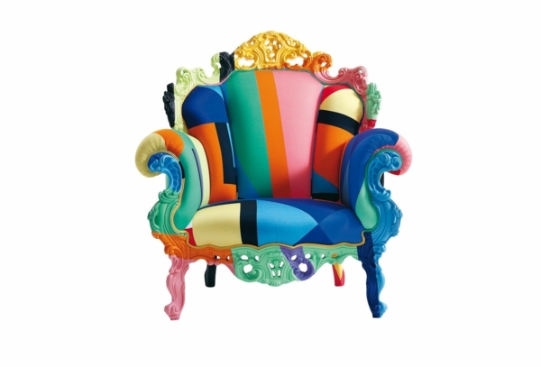 baroque nouveau fauteuil coloré