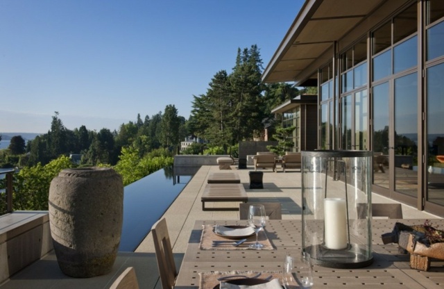 bassin amphore plan eau architecture moderne verre terrasse