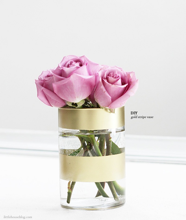 beau vase DIY verre couleur doree