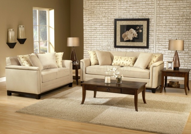 Le beige clair ajoute luminosité à votre salon meubles déco