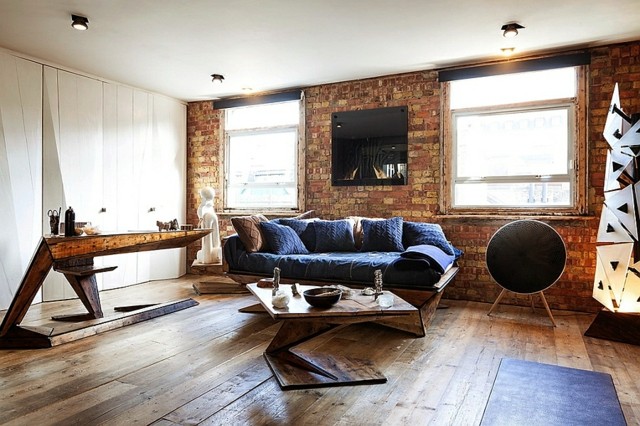 bois domine dans salon mobilier contemporain canapé douillet