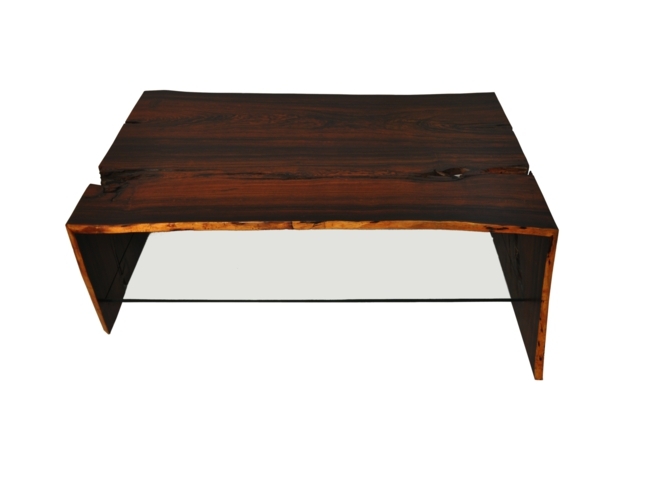 bois foncé table design brut