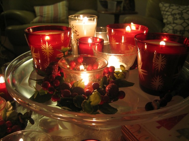 bougies Noel deco table