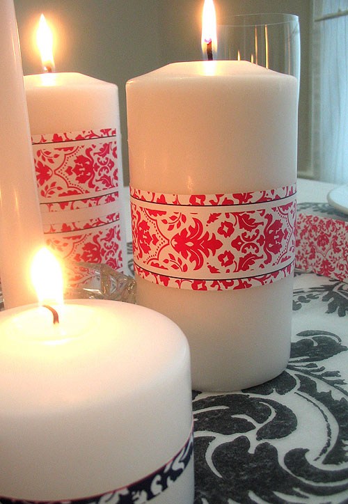 bougies Saint Valentin design