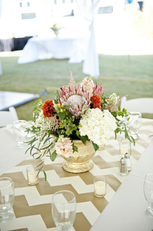 bouquet fleurs mariage table