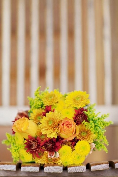 bouquet mariage jaune simple