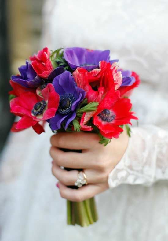 bouquet mariage violet rouge