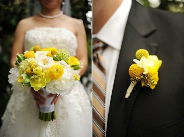 bouquet mariee jaune blanc