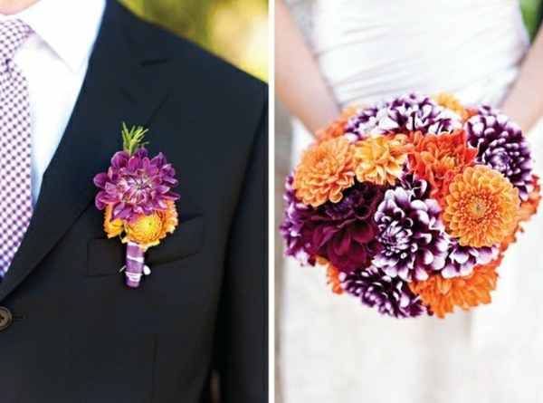 bouquet mariee violet orange