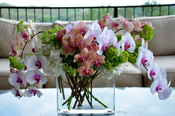 bouquet orchidees vase verre