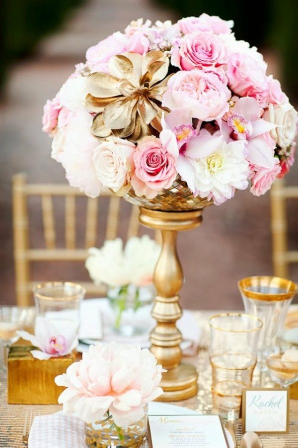 bouquet rond table mariage