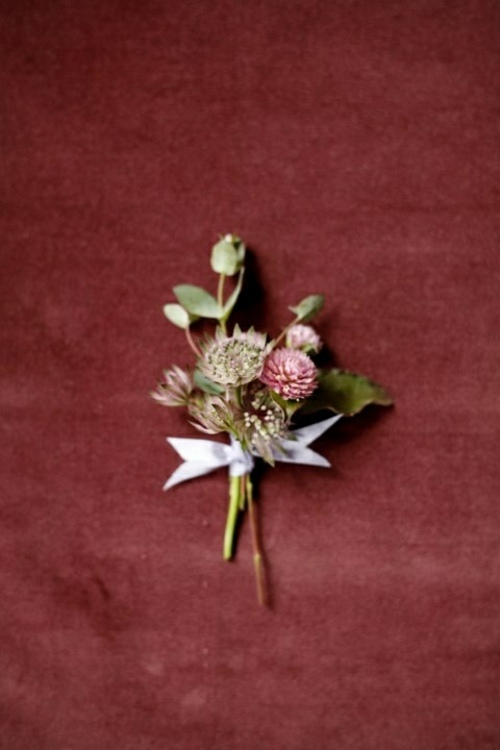 boutonnière marié fleurs sechès