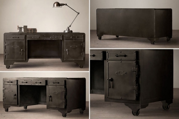 bureau-design-Iron-Vault-Desk-design-élégant-masculin  bureau design