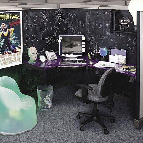 bureau design gris noir violet