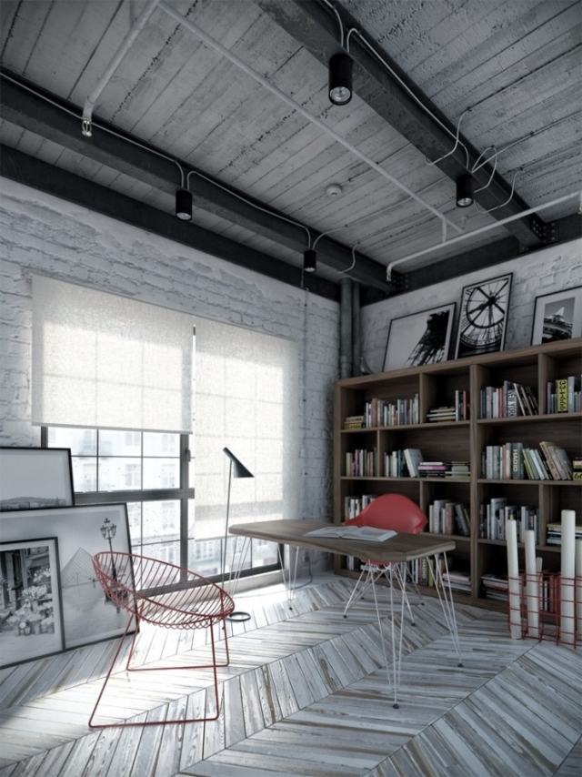 bureau à la maison style-industriel-Luca-Catino