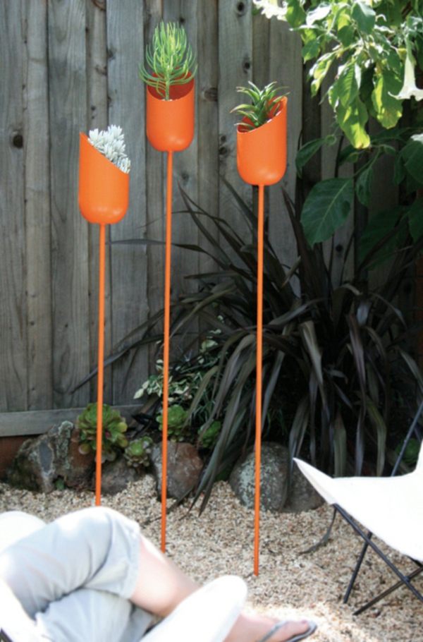 cache pots aluminiun orange Wallter