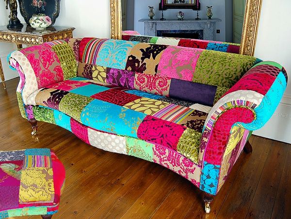 canapé couleurs vives mobilier vintage