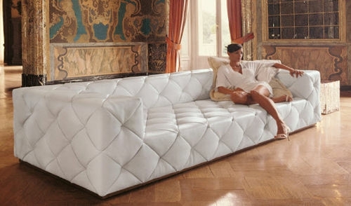 canapé cuir blanc luxe élégant