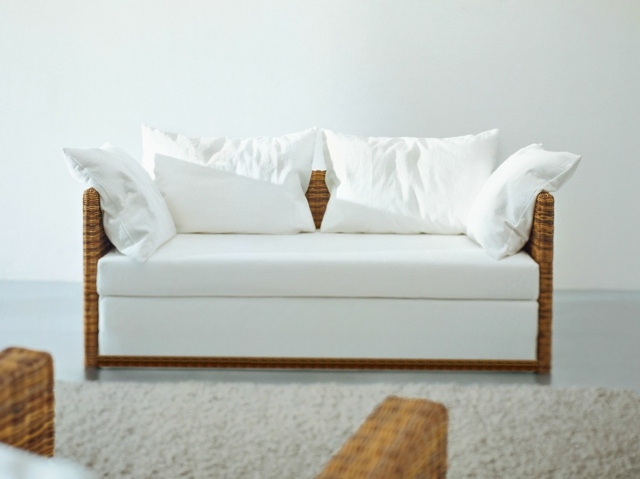 Canapé exotique bon pour les extérieurs  lit  blanc