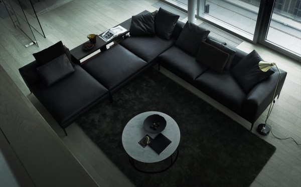 canapé de design cuir noir