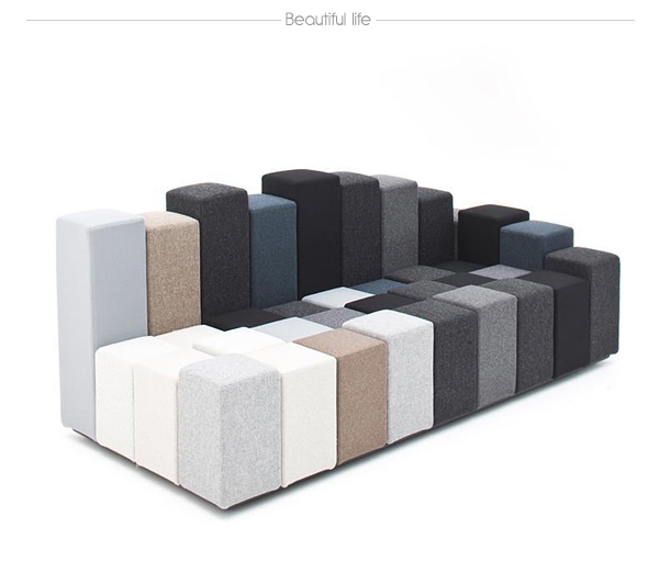 canapé de design moderne gris cubes