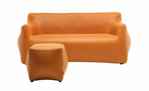 canapé orange design contemporain confort